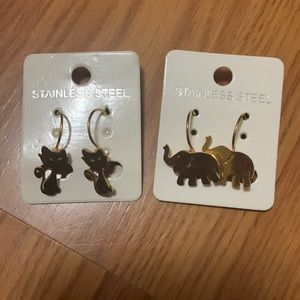 Stainless steel animal earrings